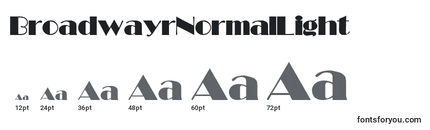 BroadwayrNormalLight Font Sizes
