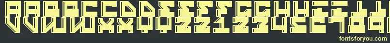 フォントStreetRobotInline – 黒い背景に黄色の文字