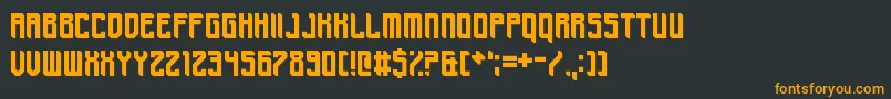 フォントChisholmHeliport – 黒い背景にオレンジの文字