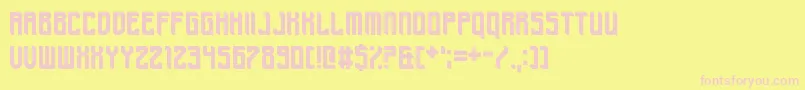 ChisholmHeliport Font – Pink Fonts on Yellow Background