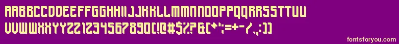 ChisholmHeliport Font – Yellow Fonts on Purple Background