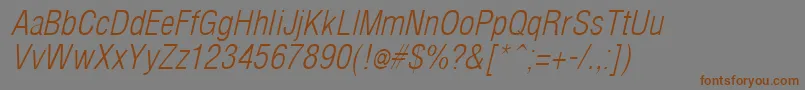 ArenacondensedlightItalic Font – Brown Fonts on Gray Background