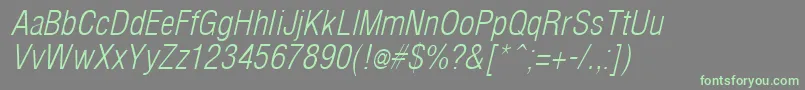 Шрифт ArenacondensedlightItalic – зелёные шрифты на сером фоне