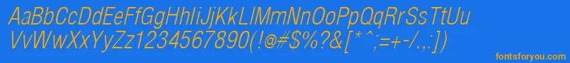 Saiba mais sobre a fonte ArenacondensedlightItalic Fonte ArenacondensedlightItalic – fontes laranjas em um fundo azul