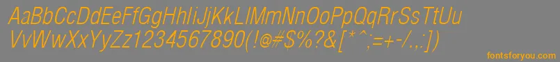 ArenacondensedlightItalic Font – Orange Fonts on Gray Background