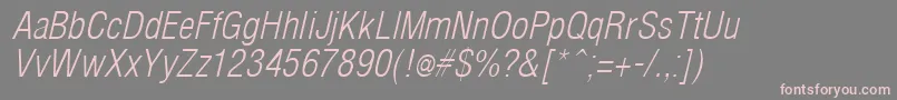 ArenacondensedlightItalic Font – Pink Fonts on Gray Background