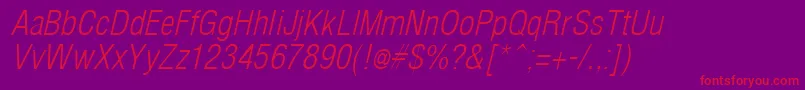 Police ArenacondensedlightItalic – polices rouges sur fond violet