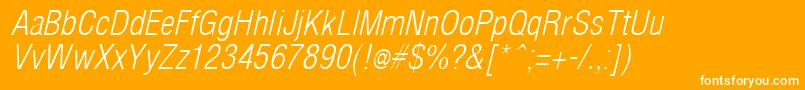 ArenacondensedlightItalic Font – White Fonts on Orange Background