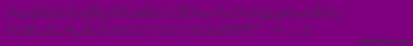 ReliantBeveled-Schriftart – Schwarze Schriften auf violettem Hintergrund