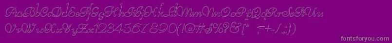 ReliantBeveled-Schriftart – Graue Schriften auf violettem Hintergrund