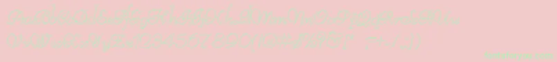 ReliantBeveled-Schriftart – Grüne Schriften auf rosa Hintergrund