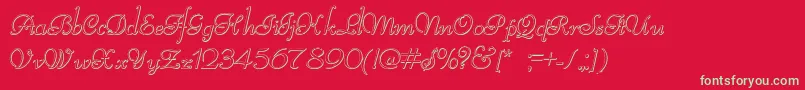 ReliantBeveled Font – Green Fonts on Red Background