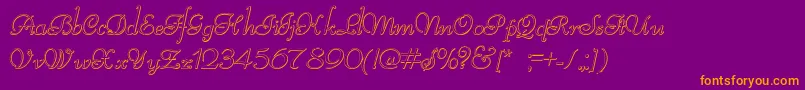 ReliantBeveled Font – Orange Fonts on Purple Background