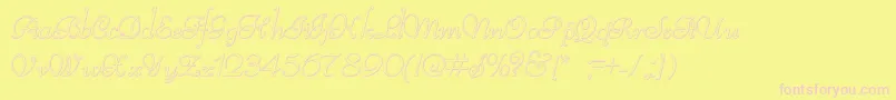 ReliantBeveled Font – Pink Fonts on Yellow Background