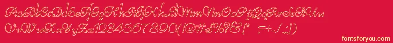 ReliantBeveled Font – Yellow Fonts on Red Background