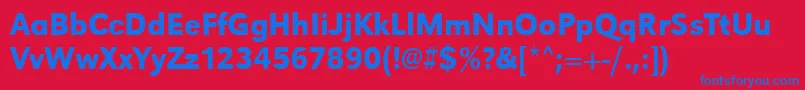 Urwgrotesktmednar Font – Blue Fonts on Red Background