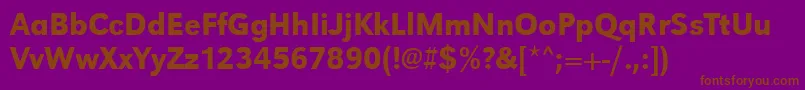 Urwgrotesktmednar Font – Brown Fonts on Purple Background