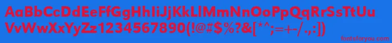 Urwgrotesktmednar Font – Red Fonts on Blue Background