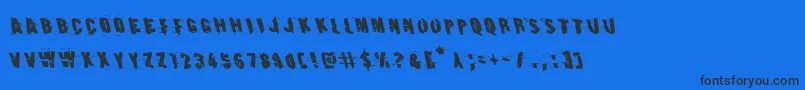 Earthshakeleft Font – Black Fonts on Blue Background
