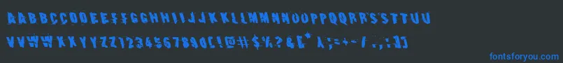 Earthshakeleft-fontti – siniset fontit mustalla taustalla