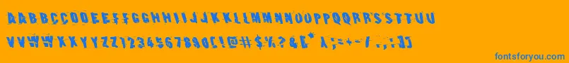 Шрифт Earthshakeleft – синие шрифты на оранжевом фоне