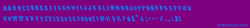 Шрифт Earthshakeleft – синие шрифты на фиолетовом фоне