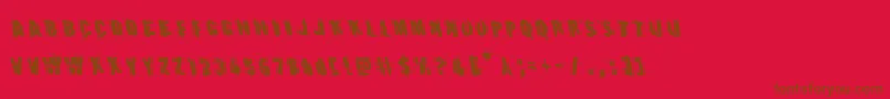 フォントEarthshakeleft – 赤い背景に茶色の文字