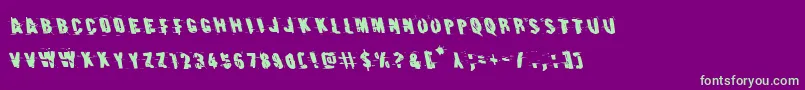 Earthshakeleft Font – Green Fonts on Purple Background