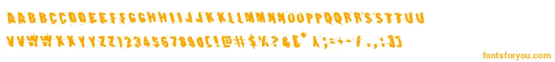 Шрифт Earthshakeleft – оранжевые шрифты на белом фоне