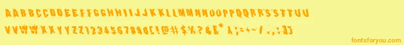 Шрифт Earthshakeleft – оранжевые шрифты на жёлтом фоне