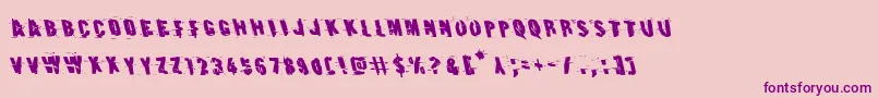 Шрифт Earthshakeleft – фиолетовые шрифты на розовом фоне