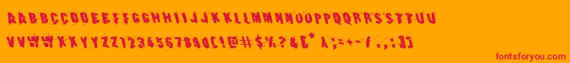 Earthshakeleft Font – Red Fonts on Orange Background