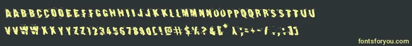 Шрифт Earthshakeleft – жёлтые шрифты на чёрном фоне
