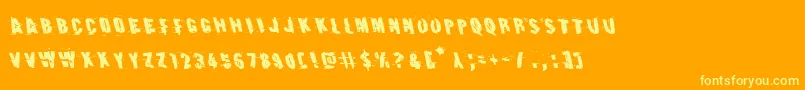 Шрифт Earthshakeleft – жёлтые шрифты на оранжевом фоне