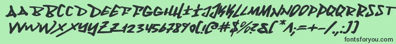 Fantomei-Schriftart – Schwarze Schriften auf grünem Hintergrund