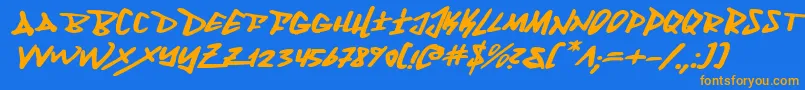 Fantomei Font – Orange Fonts on Blue Background