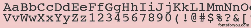 NtcouriervkNormal110n-fontti – mustat fontit vaaleanpunaisella taustalla