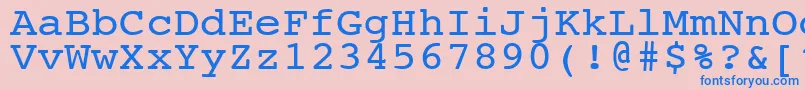 NtcouriervkNormal110n-fontti – siniset fontit vaaleanpunaisella taustalla