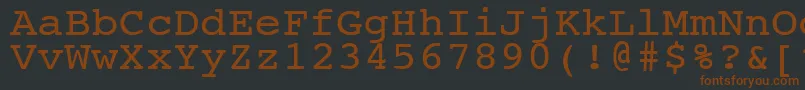 Шрифт NtcouriervkNormal110n – коричневые шрифты на чёрном фоне