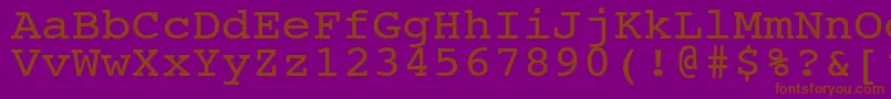 フォントNtcouriervkNormal110n – 紫色の背景に茶色のフォント