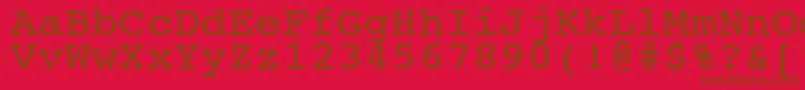 NtcouriervkNormal110n-fontti – ruskeat fontit punaisella taustalla