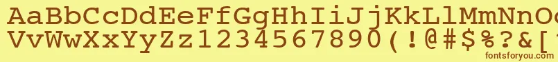 Шрифт NtcouriervkNormal110n – коричневые шрифты на жёлтом фоне