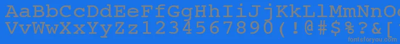 NtcouriervkNormal110n-fontti – harmaat kirjasimet sinisellä taustalla