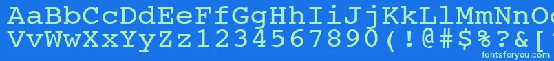 NtcouriervkNormal110n Font – Green Fonts on Blue Background