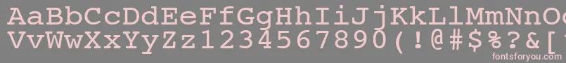 フォントNtcouriervkNormal110n – 灰色の背景にピンクのフォント
