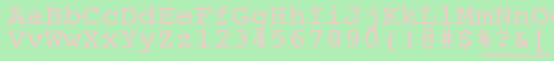 NtcouriervkNormal110n-fontti – vaaleanpunaiset fontit vihreällä taustalla