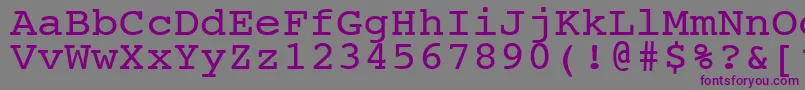 Шрифт NtcouriervkNormal110n – фиолетовые шрифты на сером фоне