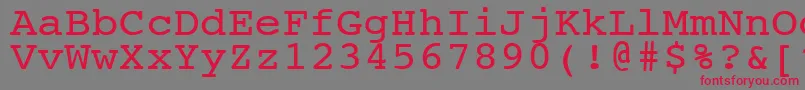 NtcouriervkNormal110n Font – Red Fonts on Gray Background