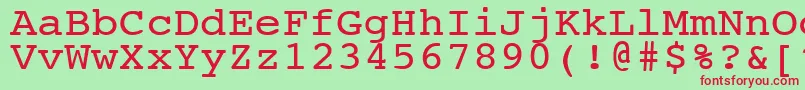 NtcouriervkNormal110n-fontti – punaiset fontit vihreällä taustalla