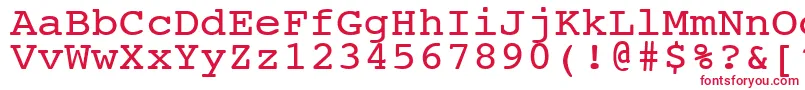 フォントNtcouriervkNormal110n – 白い背景に赤い文字